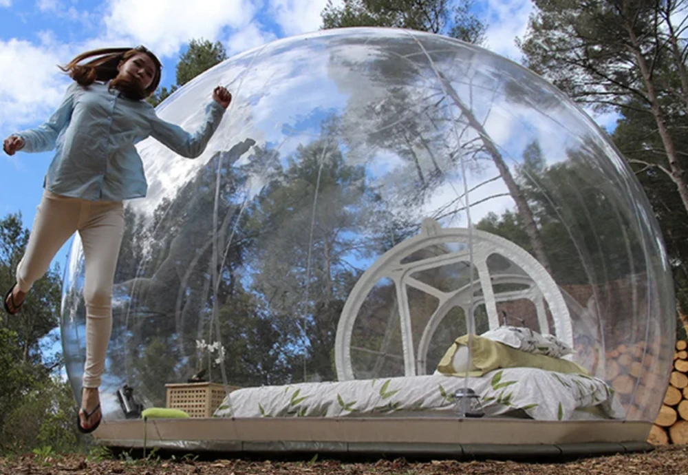 camping tent with transparent roof